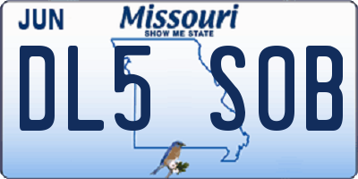 MO license plate DL5S0B