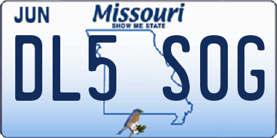MO license plate DL5S0G