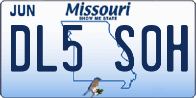 MO license plate DL5S0H