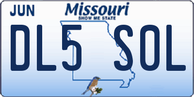 MO license plate DL5S0L