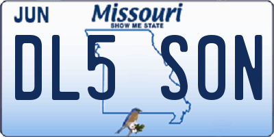 MO license plate DL5S0N