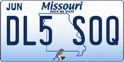 MO license plate DL5S0Q