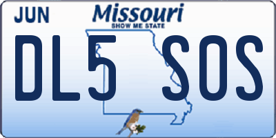 MO license plate DL5S0S