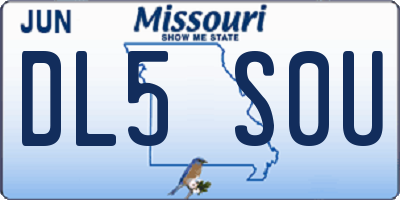 MO license plate DL5S0U