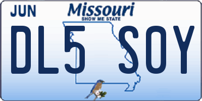 MO license plate DL5S0Y