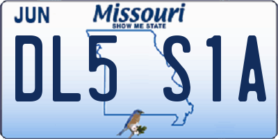 MO license plate DL5S1A