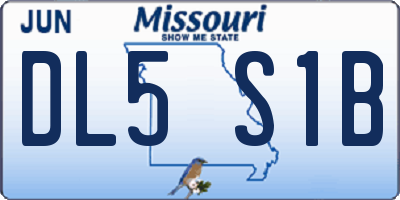 MO license plate DL5S1B