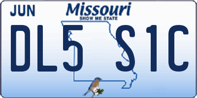 MO license plate DL5S1C