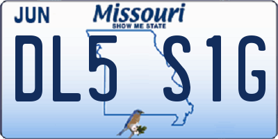MO license plate DL5S1G
