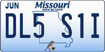 MO license plate DL5S1I
