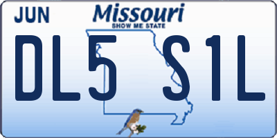 MO license plate DL5S1L