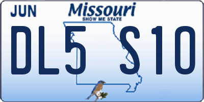 MO license plate DL5S1O