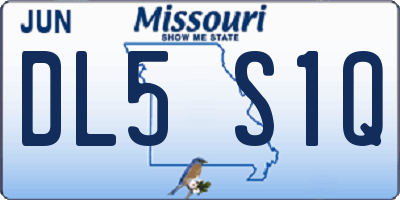 MO license plate DL5S1Q