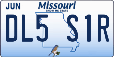 MO license plate DL5S1R