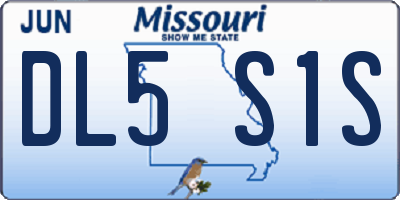MO license plate DL5S1S