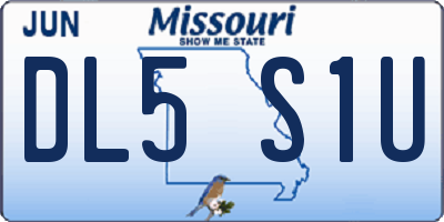 MO license plate DL5S1U