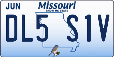 MO license plate DL5S1V