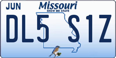 MO license plate DL5S1Z