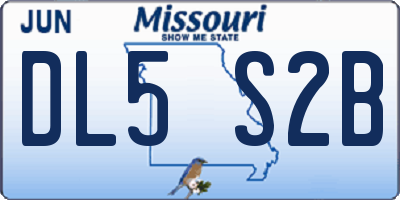 MO license plate DL5S2B