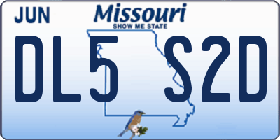 MO license plate DL5S2D