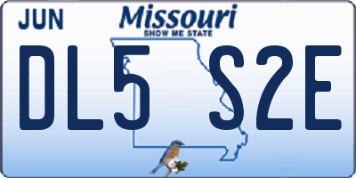 MO license plate DL5S2E