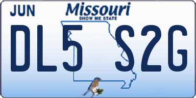 MO license plate DL5S2G