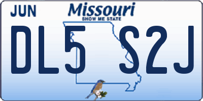 MO license plate DL5S2J