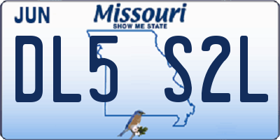 MO license plate DL5S2L