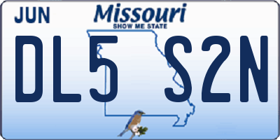 MO license plate DL5S2N