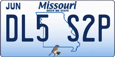 MO license plate DL5S2P