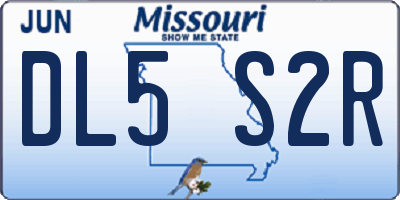 MO license plate DL5S2R