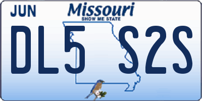 MO license plate DL5S2S