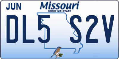 MO license plate DL5S2V