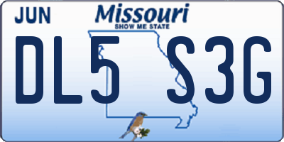 MO license plate DL5S3G