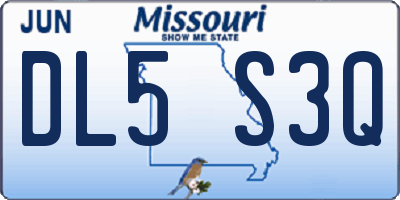 MO license plate DL5S3Q