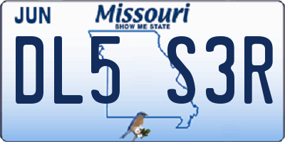 MO license plate DL5S3R