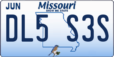 MO license plate DL5S3S