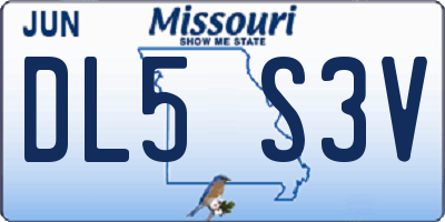 MO license plate DL5S3V
