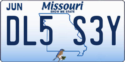MO license plate DL5S3Y