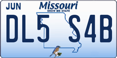 MO license plate DL5S4B