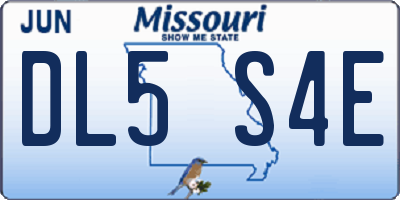 MO license plate DL5S4E
