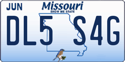 MO license plate DL5S4G