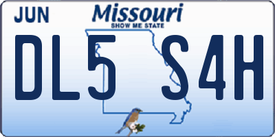 MO license plate DL5S4H