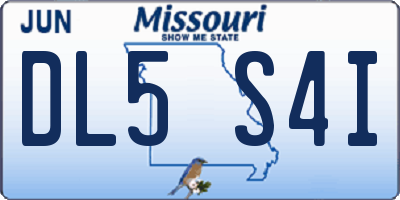 MO license plate DL5S4I