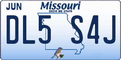MO license plate DL5S4J
