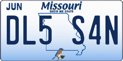MO license plate DL5S4N