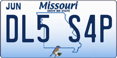 MO license plate DL5S4P