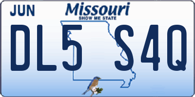 MO license plate DL5S4Q