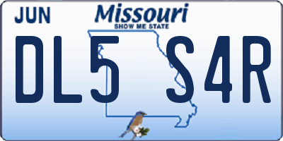 MO license plate DL5S4R