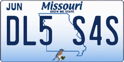 MO license plate DL5S4S